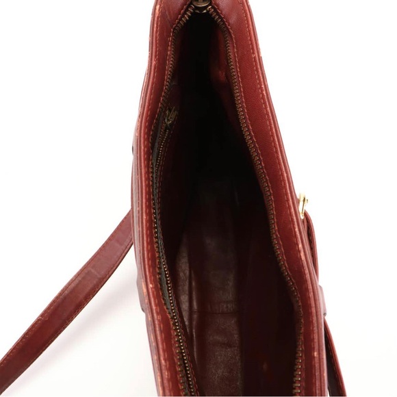 ❤️RARE❤️CARTIER Must De Cartier Crossbody Shoulder Bag Purse Bordeaux Leather - Picture 6 of 8